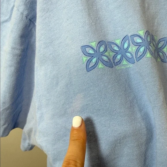 Vintage Single Stitch Crazy Shirt Hawaii Kauai Light Blue Women's Crop Top - Picture 8 of 10